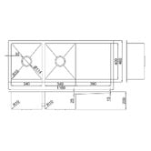 Roma Bathroom Hanes 1160mm Undermount Double Stainless Steel Kitchen Sink with Drainer