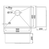 Roma Bathroom Hanes 550mm Undermount Single Stainless Steel Kitchen Sink