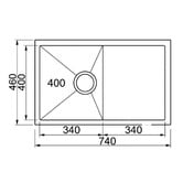 Roma Bathroom Hanes 740mm Undermount Single Stainless Steel Kitchen Sink with Drainer