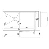 Roma Bathroom Hanes 960mm Undermount Single Stainless Steel Kitchen Sink with Drainer