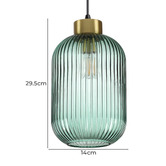 Ideal Lux Myff Steel Small Reeded Glass Pendant Light