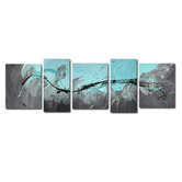 Decor Abstract Art 5 Piece Abstract Canvas Painting in Turquoise and ...