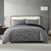 Kenneth Cole Plaid Houndstooth Cotton Quilt Cover Set