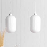 Nordlux 20cm White Milford Glass Pendant Light