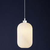Nordlux 20cm White Milford Glass Pendant Light