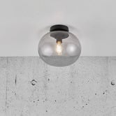 Nordlux Alton Aluminium Smoked Glass Ceiling Light