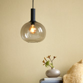 Nordlux Alton Aluminium &amp; Smoked Glass Medium Pendant Light