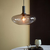 Nordlux Alton Saucer Smoked Glass Pendant Light