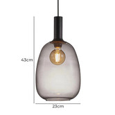 Nordlux Alton Aluminium &amp; Smoked Glass Small Pendant Light