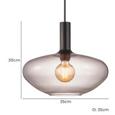Nordlux Alton Saucer Smoked Glass Pendant Light