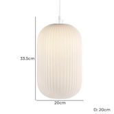 Nordlux 20cm White Milford Glass Pendant Light