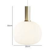 Nordlux Alton Round Frosted Glass Pendant Light
