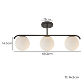 Nordlux Grant Aluminium 3 Light Ceiling Light