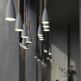 Nordlux Pure Metal &amp; Walnut Mini Pendant Light
