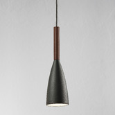 Nordlux Pure Metal &amp; Walnut Mini Pendant Light