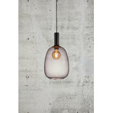 Nordlux Alton Aluminium &amp; Smoked Glass Small Pendant Light