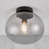 Nordlux Alton Aluminium Smoked Glass Ceiling Light