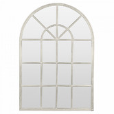 Global Gatherings White Arched Iron Wall Mirror with Panes