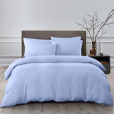 Chiswick Living 6 Piece Light Blue Bamboo &amp; Microfibre Quilt Cover &amp; Fitted Sheet Set
