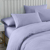 Chiswick Living 6 Piece Lilac Grey Bamboo &amp; Microfibre Quilt Cover &amp; Fitted Sheet Set