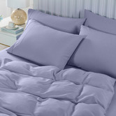 Chiswick Living 6 Piece Lilac Grey Bamboo &amp; Microfibre Quilt Cover &amp; Fitted Sheet Set