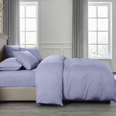 Chiswick Living 6 Piece Lilac Grey Bamboo &amp; Microfibre Quilt Cover &amp; Fitted Sheet Set