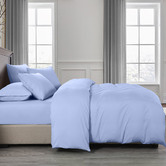Chiswick Living 6 Piece Light Blue Bamboo &amp; Microfibre Quilt Cover &amp; Fitted Sheet Set