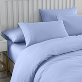 Chiswick Living 6 Piece Light Blue Bamboo &amp; Microfibre Quilt Cover &amp; Fitted Sheet Set