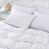 Chiswick Living 6 Piece White Bamboo &amp; Microfibre Quilt Cover &amp; Fitted Sheet Set