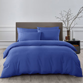 Chiswick Living 6 Piece Royal Blue Bamboo &amp; Microfibre Quilt Cover &amp; Fitted Sheet Set
