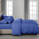 Chiswick Living 6 Piece Royal Blue Bamboo &amp; Microfibre Quilt Cover &amp; Fitted Sheet Set