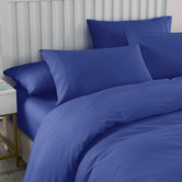 Chiswick Living 6 Piece Royal Blue Bamboo &amp; Microfibre Quilt Cover &amp; Fitted Sheet Set