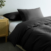 Chiswick Living Charcoal Aelia Cotton Quilt Cover Set