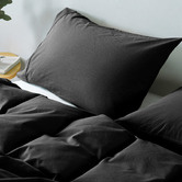 Chiswick Living Charcoal Aelia Cotton Quilt Cover Set
