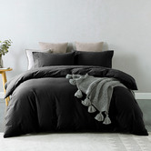 Chiswick Living Charcoal Aelia Cotton Quilt Cover Set