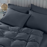 Chiswick Living 6 Piece Charcoal Bamboo &amp; Microfibre Quilt Cover &amp; Fitted Sheet Set