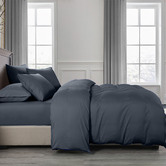 Chiswick Living 6 Piece Charcoal Bamboo &amp; Microfibre Quilt Cover &amp; Fitted Sheet Set