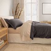 Chiswick Living Pewter Balmain 1000TC Bamboo &amp; Cotton Quilt Cover Set