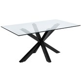Linea Furniture Clear Weiss Glass Dining Table