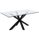 Linea Furniture Clear Weiss Glass Dining Table