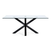Linea Furniture Clear Weiss Glass Dining Table