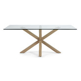 Linea Furniture Clear Weiss Glass Dining Table