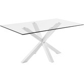 Linea Furniture Clear &amp; White Halvor Dining Table