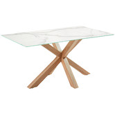 Linea Furniture White &amp; Natural Camden Dining Table