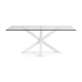 Linea Furniture Clear &amp; White Halvor Dining Table