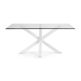 Linea Furniture Clear &amp; White Halvor Dining Table