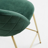 Linea Furniture 65cm Colette Gold Leg Velvet Barstools
