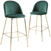 Linea Furniture 65cm Colette Gold Leg Velvet Barstools