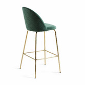 Linea Furniture 65cm Colette Gold Leg Velvet Barstools | Temple & Webster
