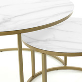 Linea Furniture 2 Piece Torlef Faux Marble Nesting Coffee Table Set